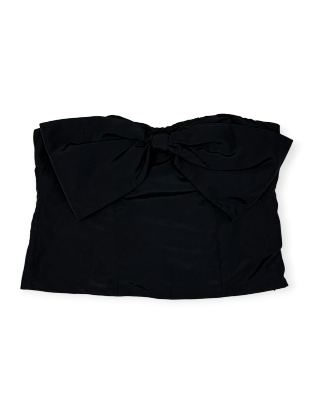 Express Black Strapless Bow-Front Corset Crop Top